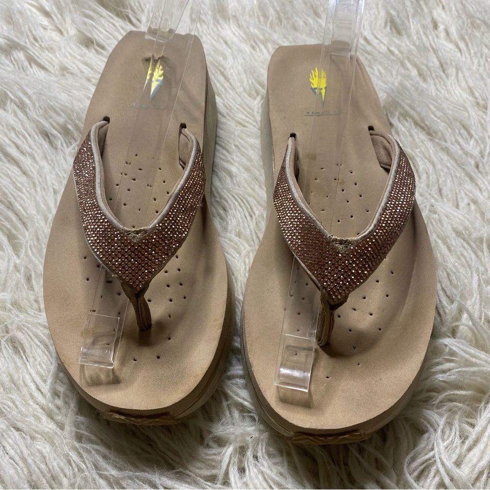 Volatile PV101-715 Neville Flip Flops Womens  Sandals Casual   - Gold Size 10